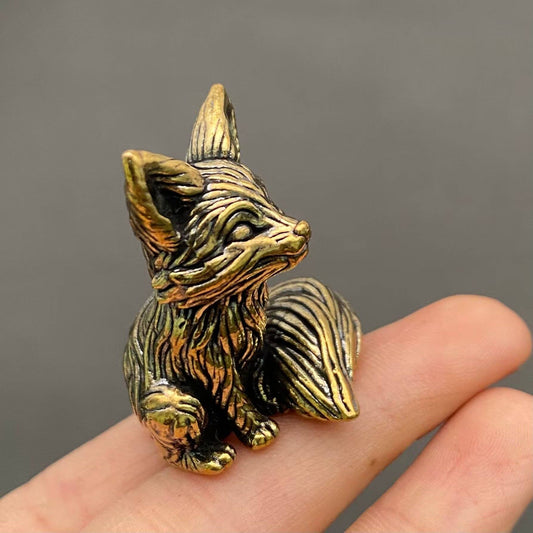 Little Fox | Brass Figurine - Spiral Circle