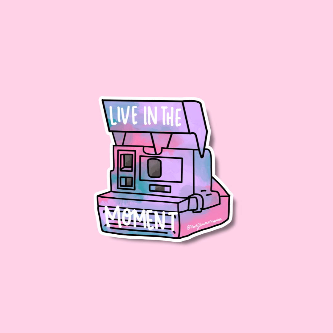 Live In The Moment Vinyl Sticker - Spiral Circle