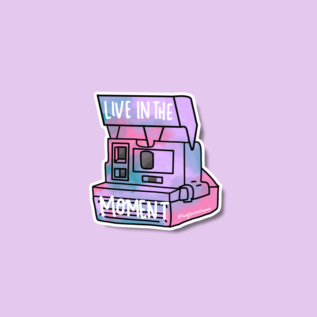 Live In The Moment Vinyl Sticker - Spiral Circle