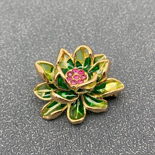 Lotus Brooch - Spiral Circle