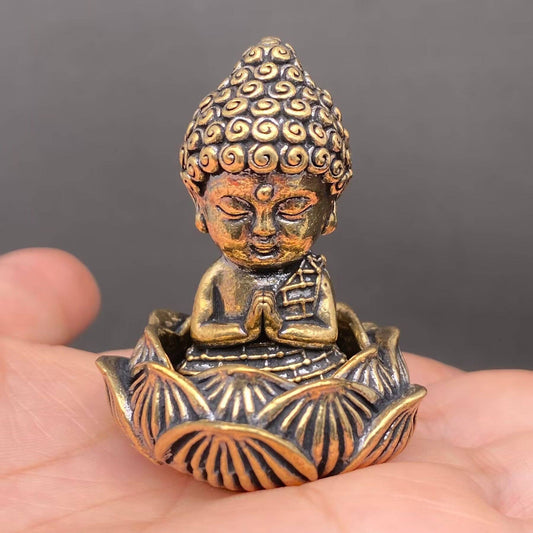 Lotus Buddha | Brass Figurine - Spiral Circle