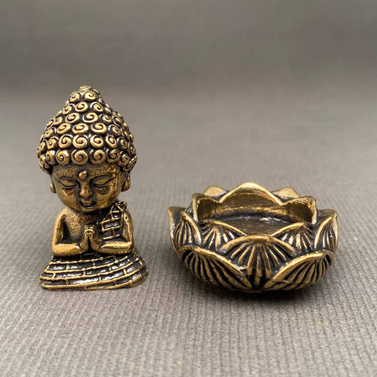 Lotus Buddha | Brass Figurine - Spiral Circle