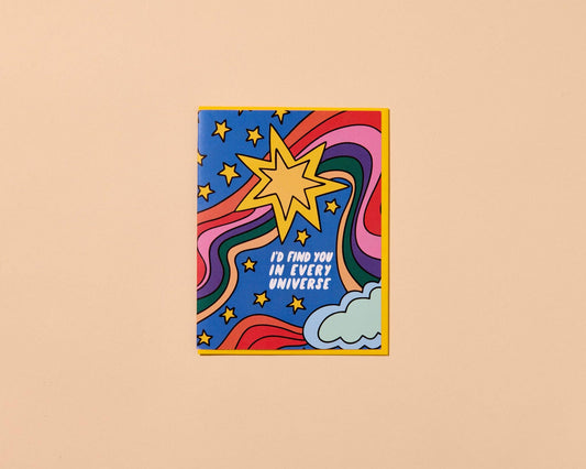 Love Card by Your Gal Kiwi—In Every Universe (Retro, Galaxy) - Spiral Circle