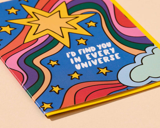 Love Card by Your Gal Kiwi—In Every Universe (Retro, Galaxy) - Spiral Circle
