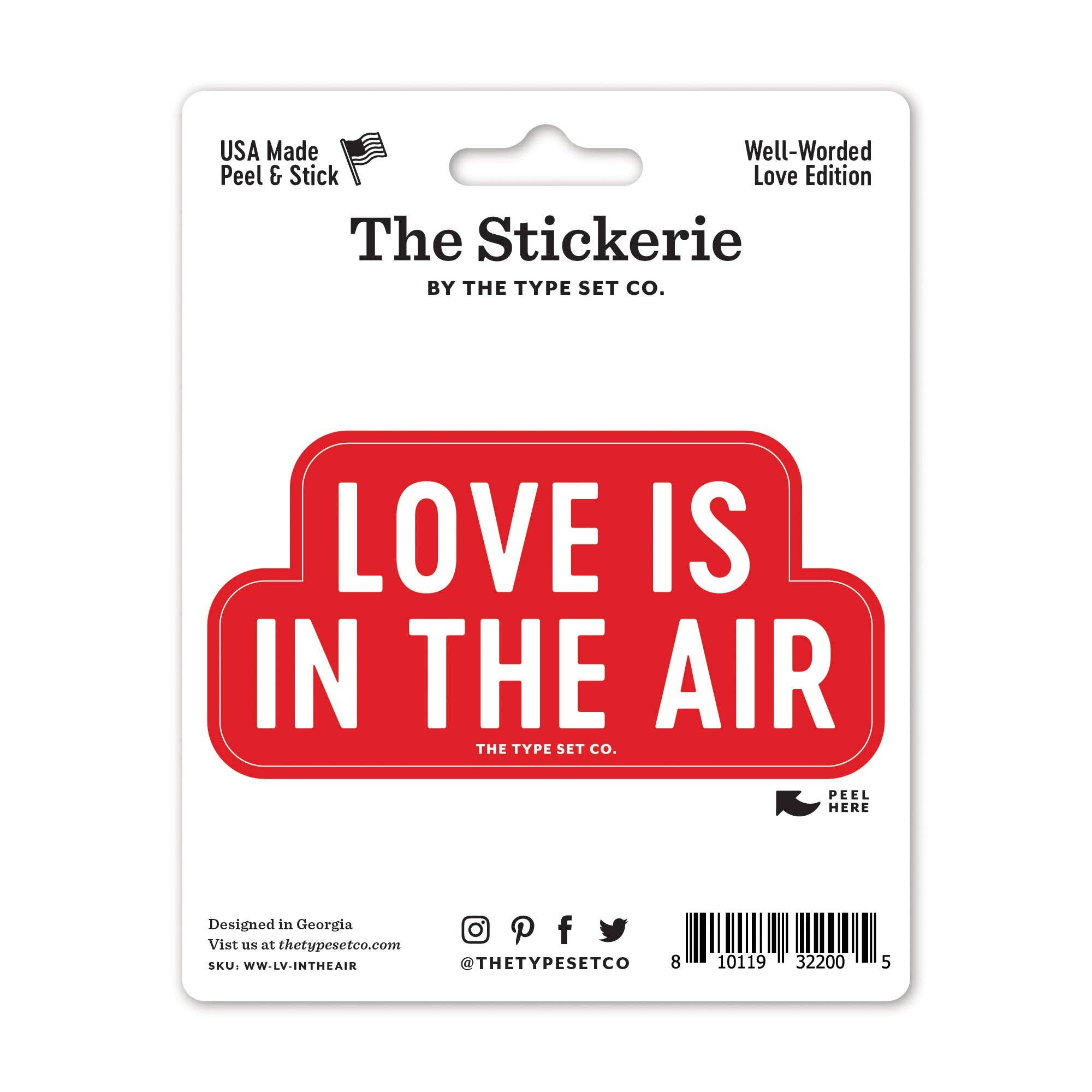 "Love is in the air" Vinyl Sticker - Spiral Circle