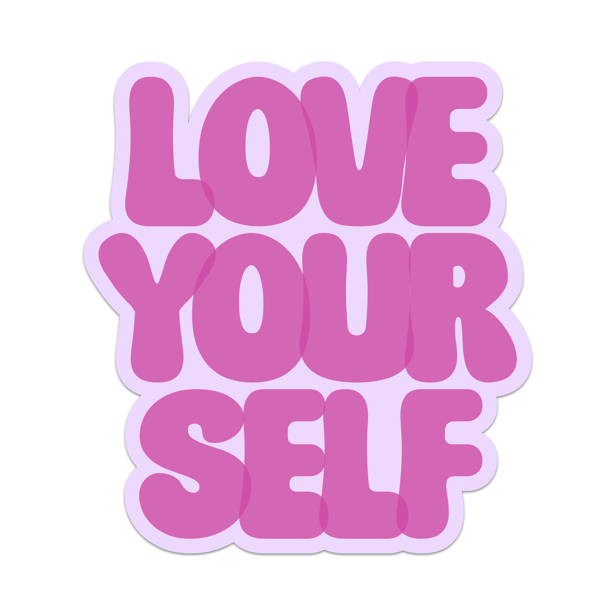 Love Yourself Sticker - Spiral Circle