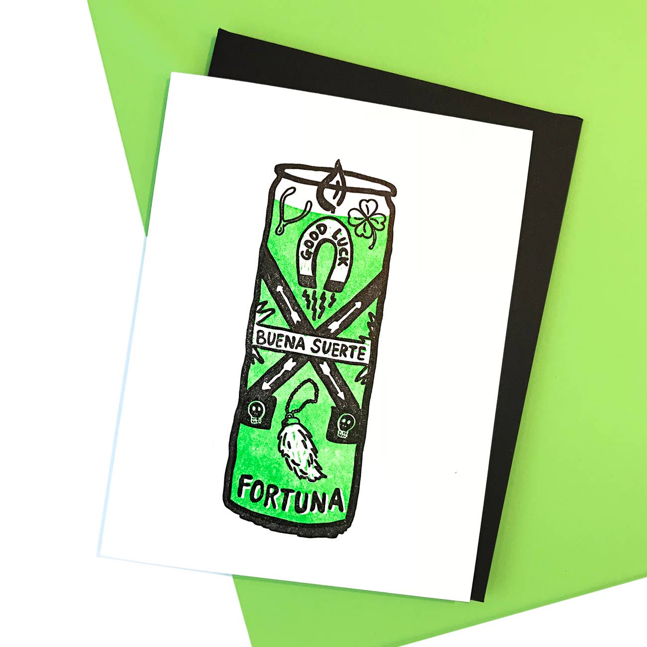 Luck Prayer Candle Card - Spiral Circle