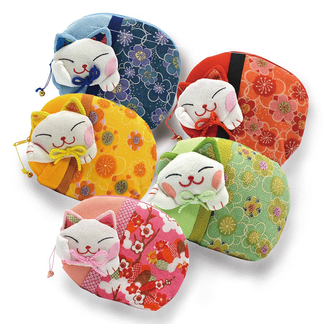 Lucky Cat Coin Purse - Assorted Colors - Spiral Circle
