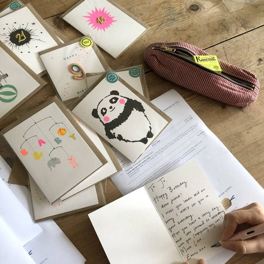 Lucky Cat Flowers Greeting Card (with Iron On Patch) - Spiral Circle