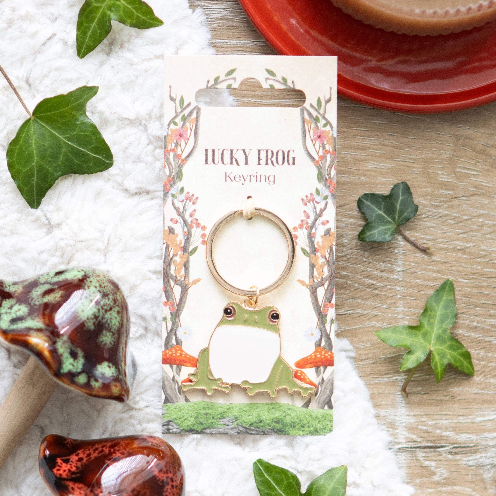 Lucky Frog Keyring - Spiral Circle