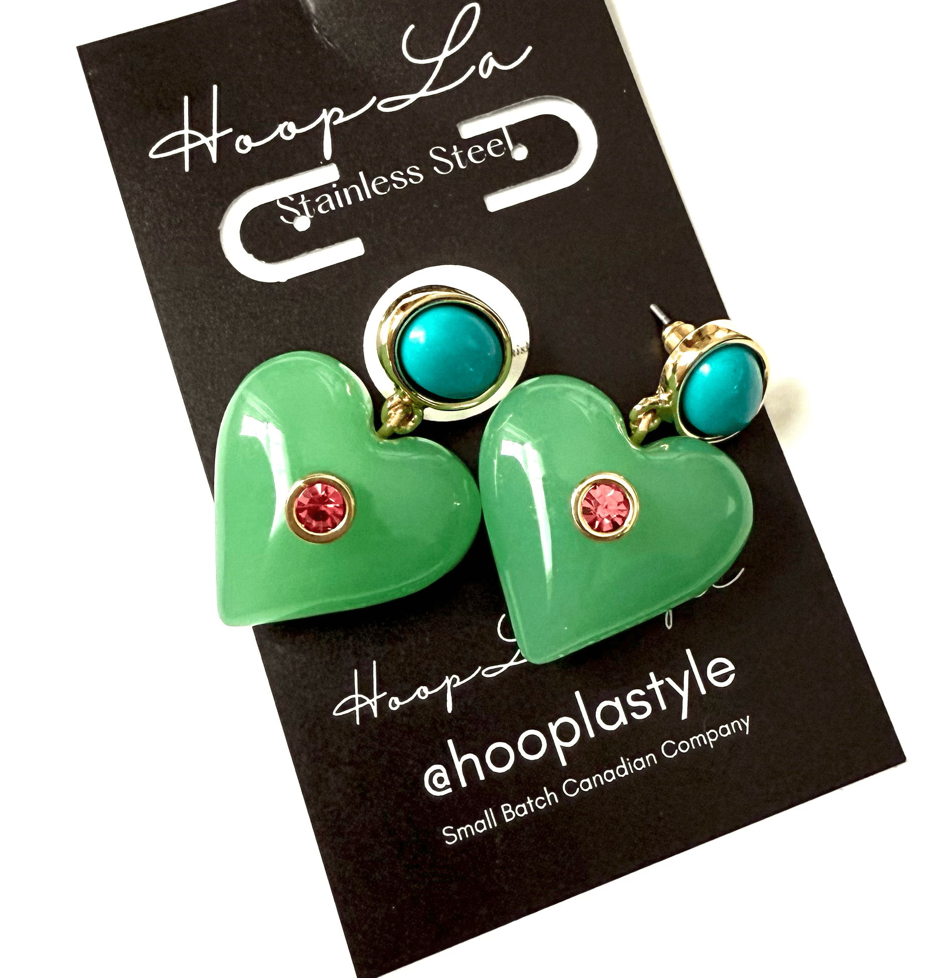 Lucky Heart- Evil Eye Heart Earrings.  - Spiral Circle