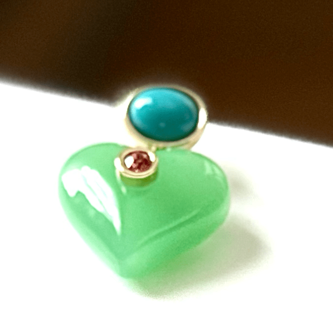 Lucky Heart- Evil Eye Heart Earrings.  - Spiral Circle