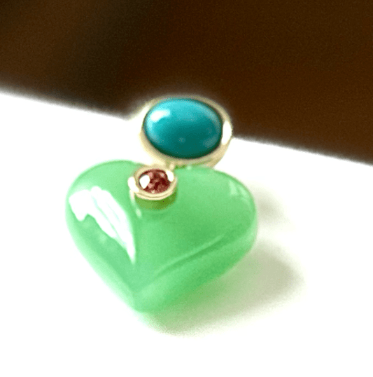 Lucky Heart- Evil Eye Heart Earrings.  - Spiral Circle