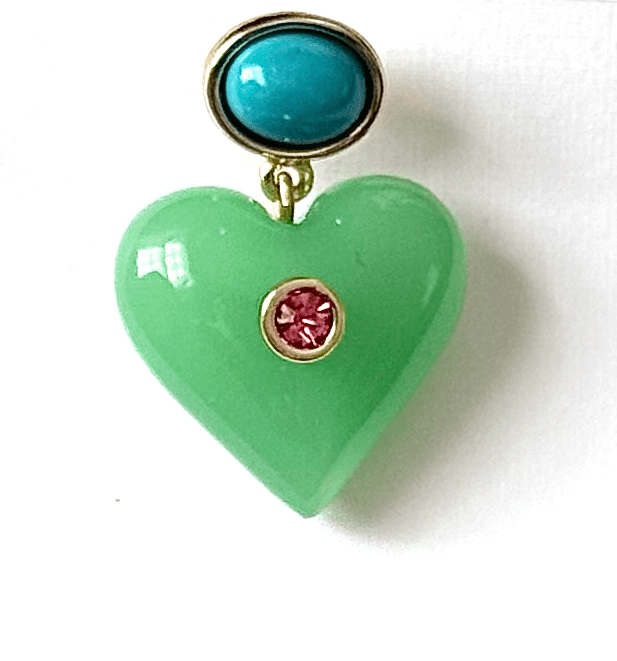 Lucky Heart- Evil Eye Heart Earrings.  - Spiral Circle