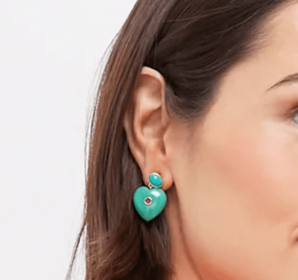 Lucky Heart- Evil Eye Heart Earrings.  - Spiral Circle