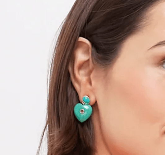Lucky Heart- Evil Eye Heart Earrings.  - Spiral Circle