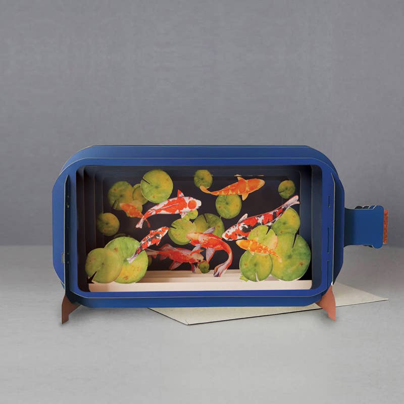 Lucky Koi | Message in a Bottle Pop Up Card - Spiral Circle