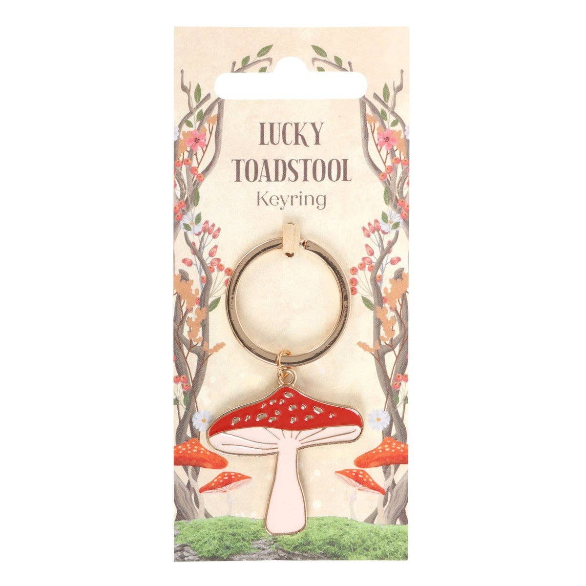 Lucky Toadstool Keyring - Spiral Circle