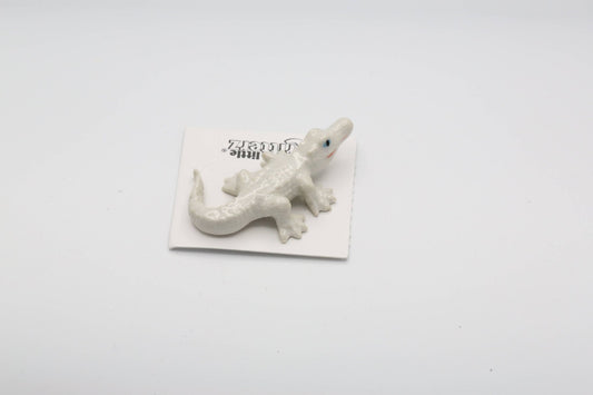 Luke White Alligator Porcelain Miniature - Spiral Circle