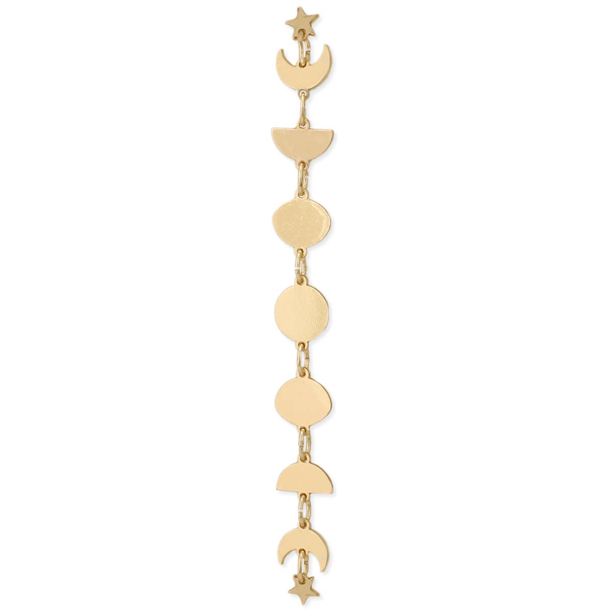Lunar Cascade Gold Moon Phases Earrings - Spiral Circle