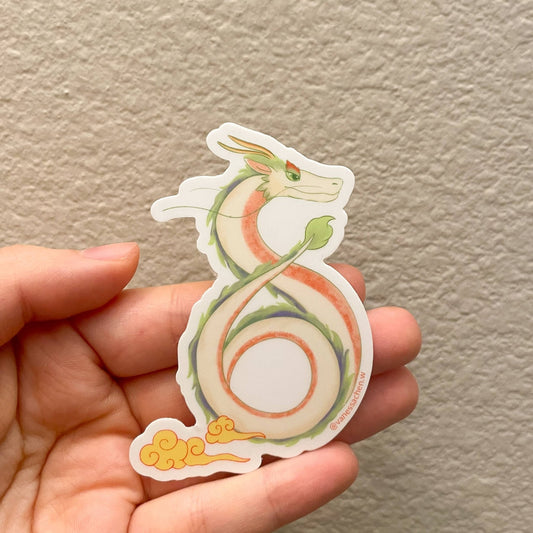 Lunar New Year Dragon Sticker - Spiral Circle