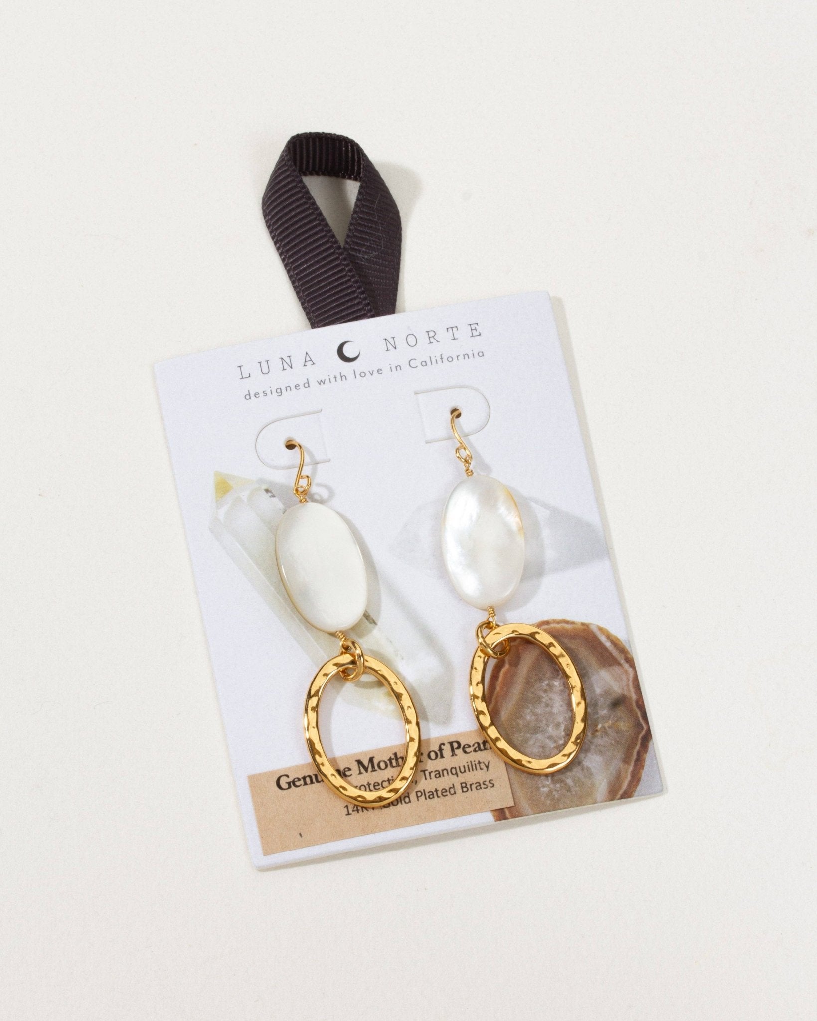 Lustre Loop Earrings | Mother Of Pearl - Spiral Circle