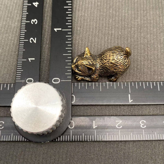 Lying Kitten | Brass Figurine - Spiral Circle