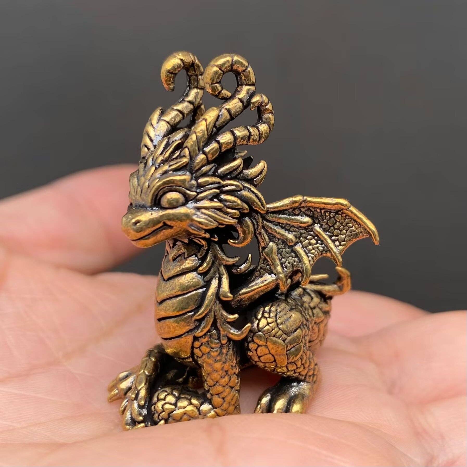 Magic Dragon | Brass Figurine - Spiral Circle