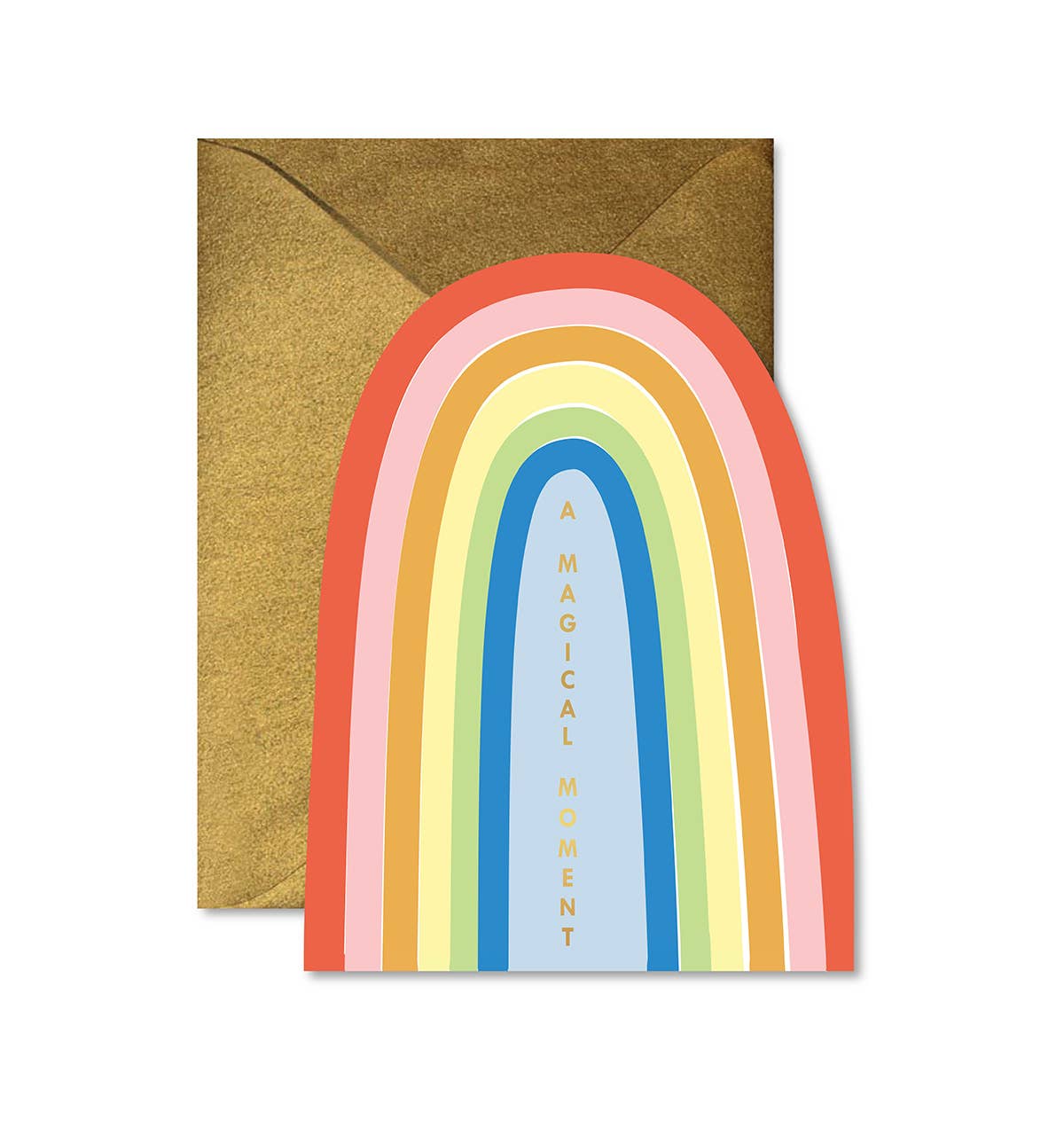 Magical Moment Rainbow Die - Cut Folded Greeting Card - Spiral Circle