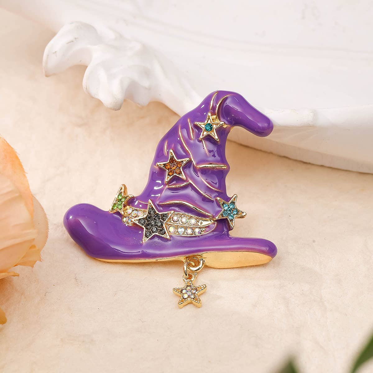 Magical Wizard Hat Brooch - Spiral Circle