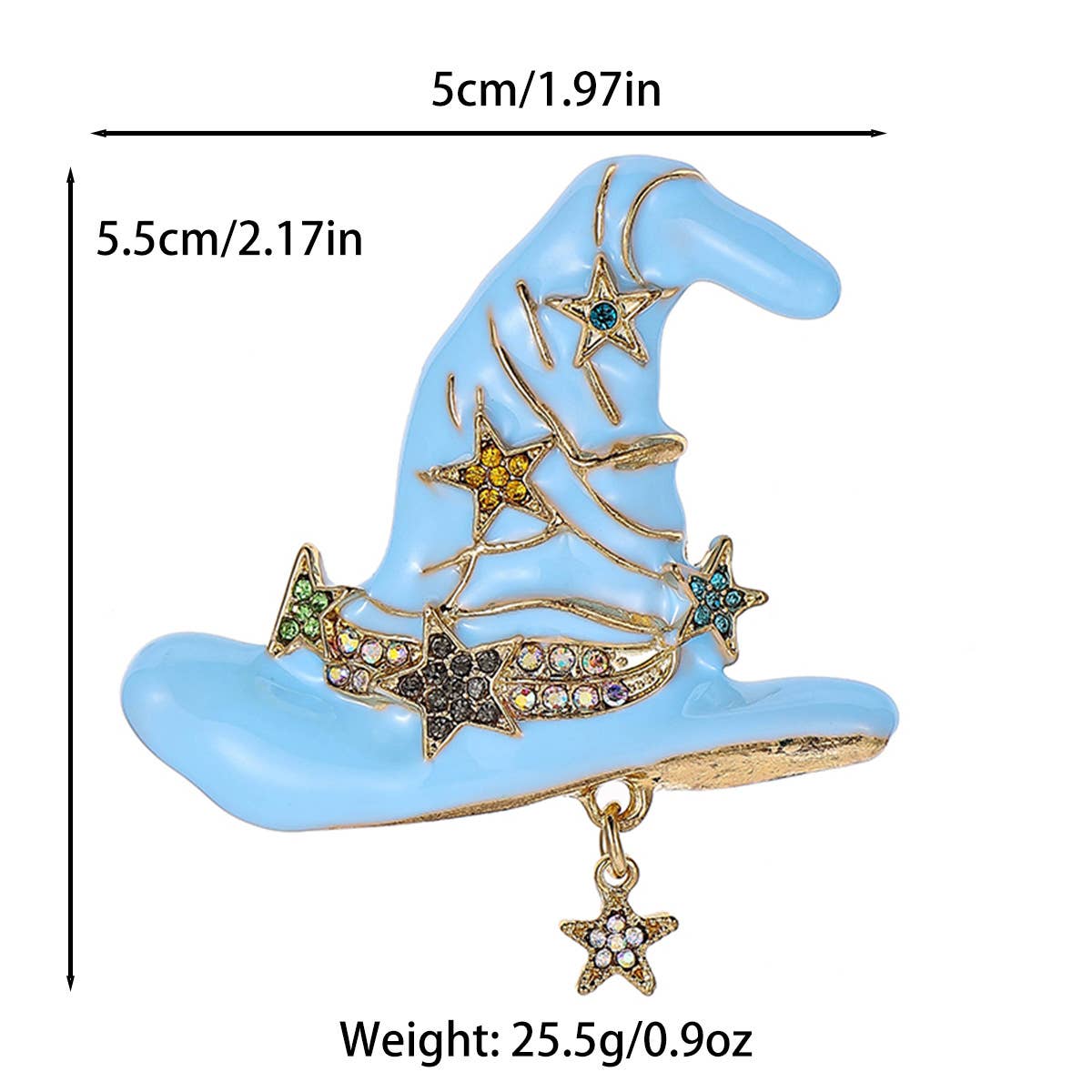 Magical Wizard Hat Brooch - Spiral Circle