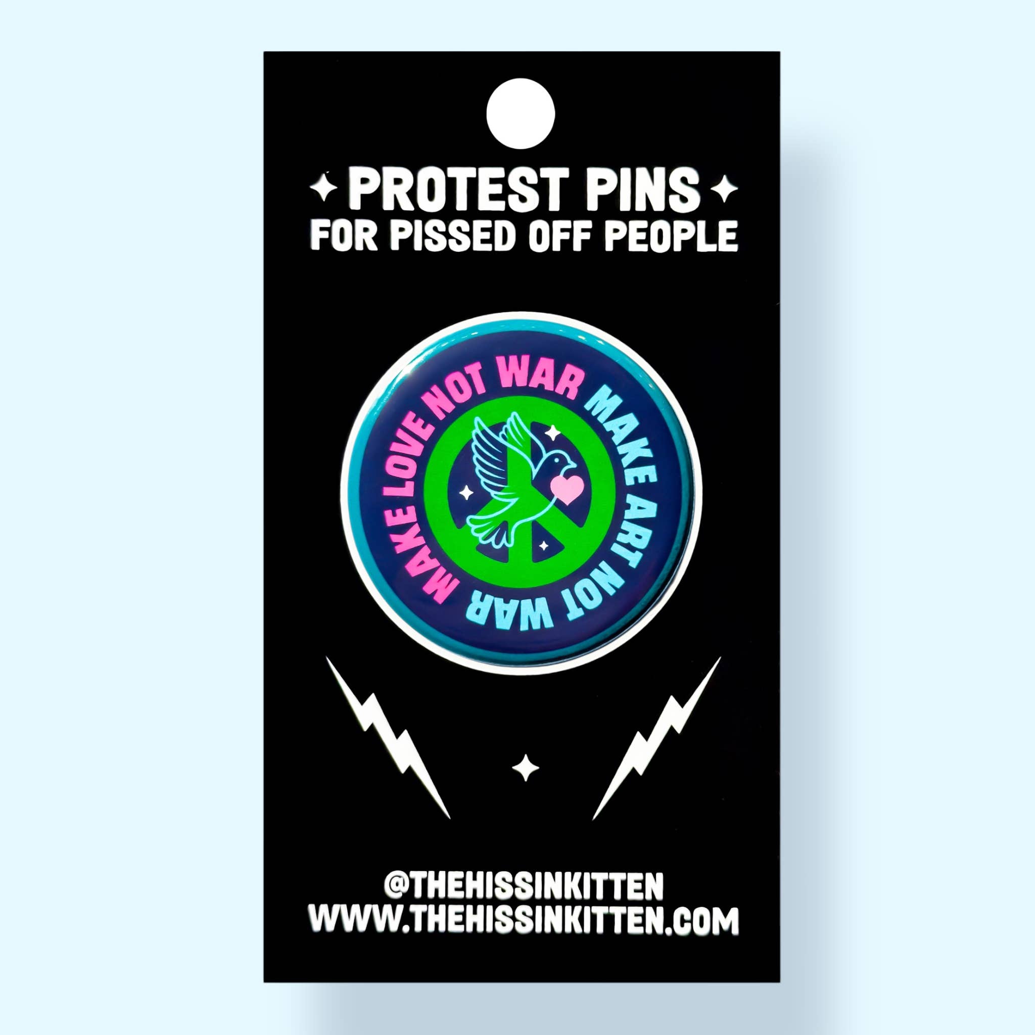 Make Love / Art Not War (Button or Magnet!) - Spiral Circle