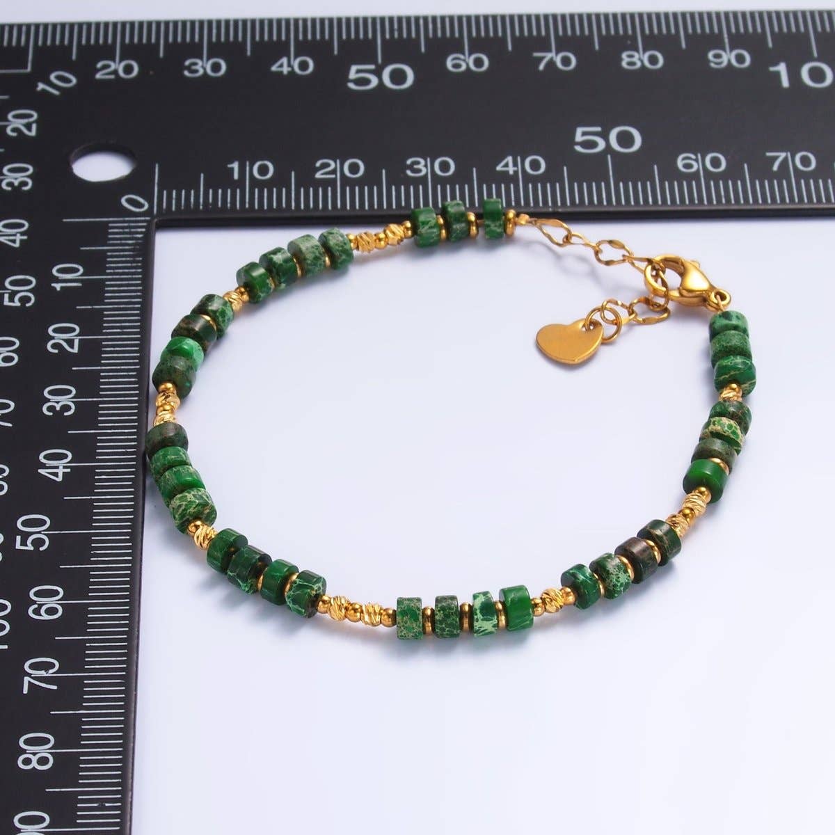 Malachite Gemstone Bead Bracelet - Spiral Circle