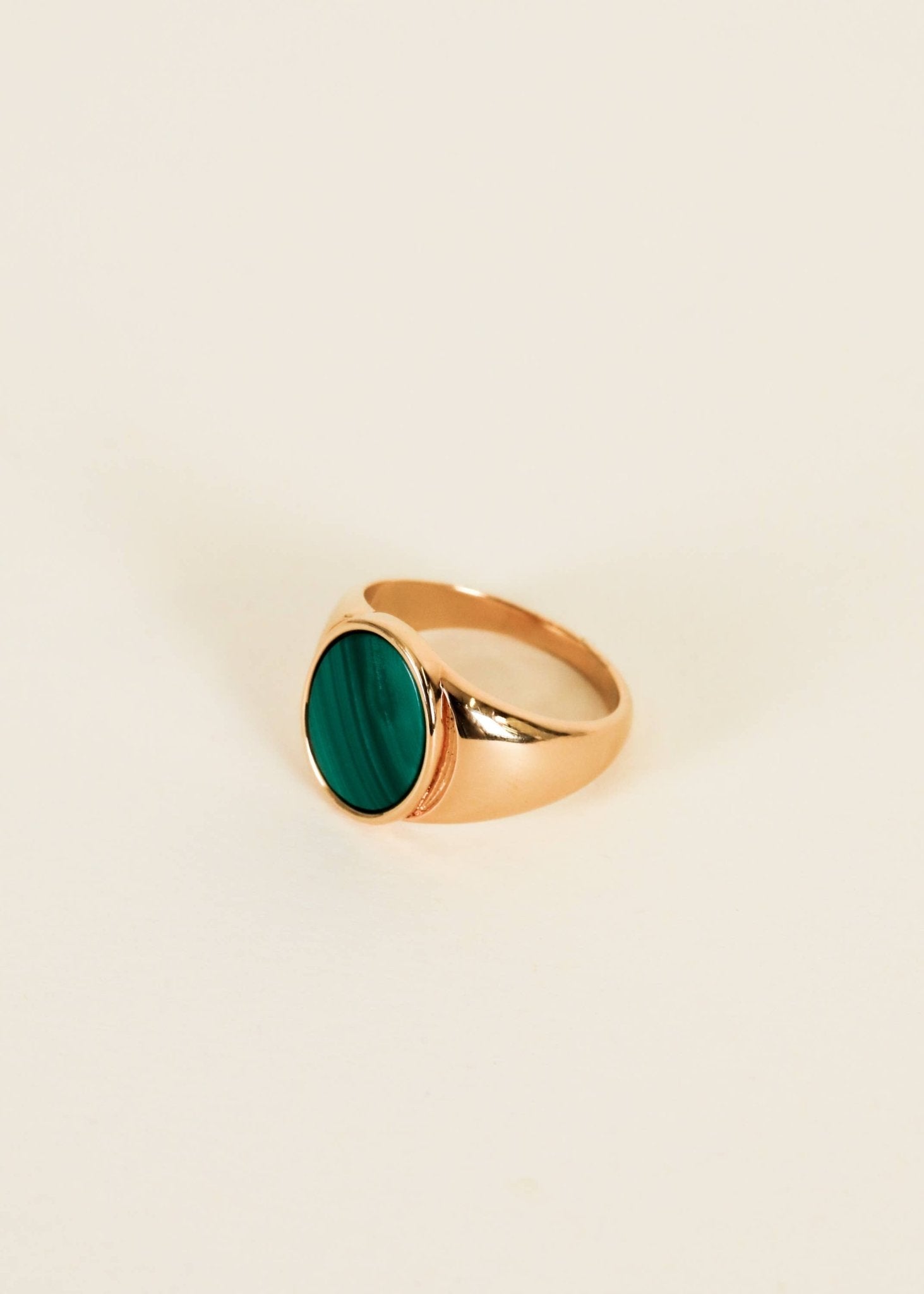 Malachite Signet Ring - Spiral Circle