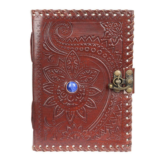 Mandala Leather Journal - Spiral Circle
