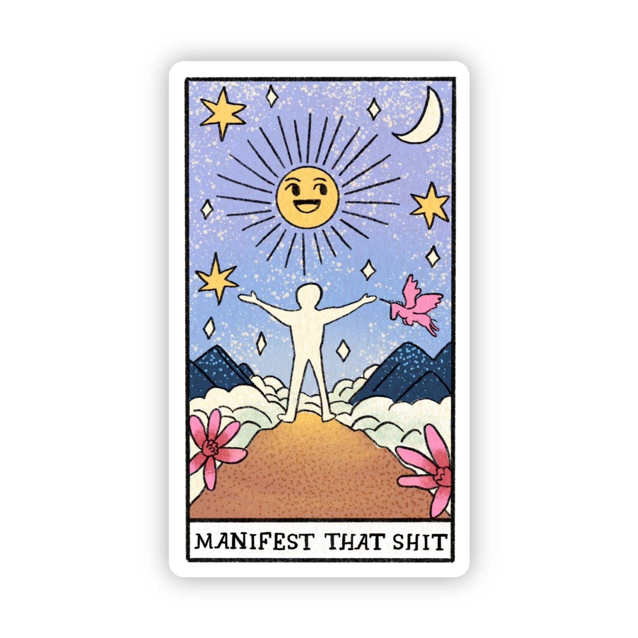 "Manifest That Shit" Tarot Card Sticker - Spiral Circle