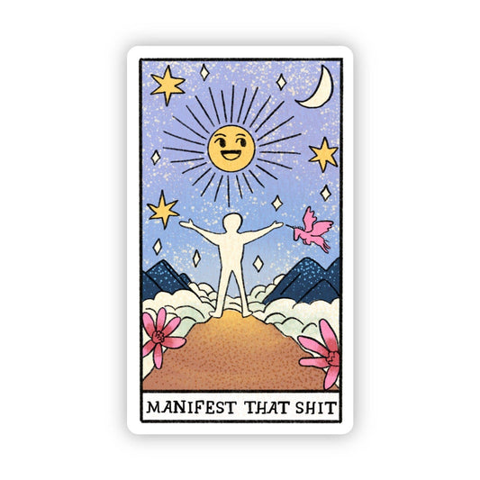 "Manifest That Shit" Tarot Card Sticker - Spiral Circle
