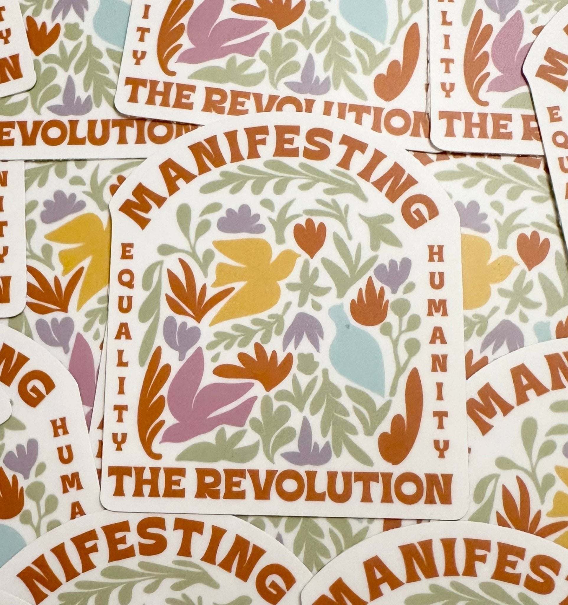 Manifesting The Revolution Sticker - Spiral Circle