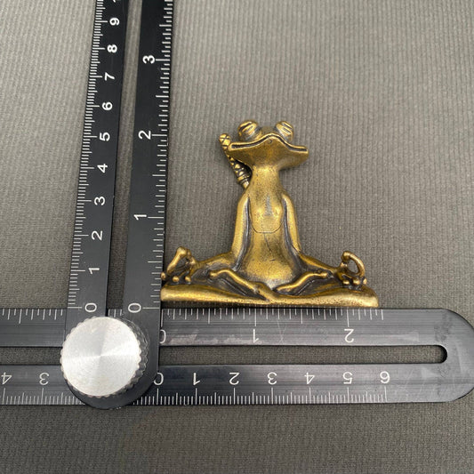 Meditating Kungfu Frog | Brass Figurine - Spiral Circle