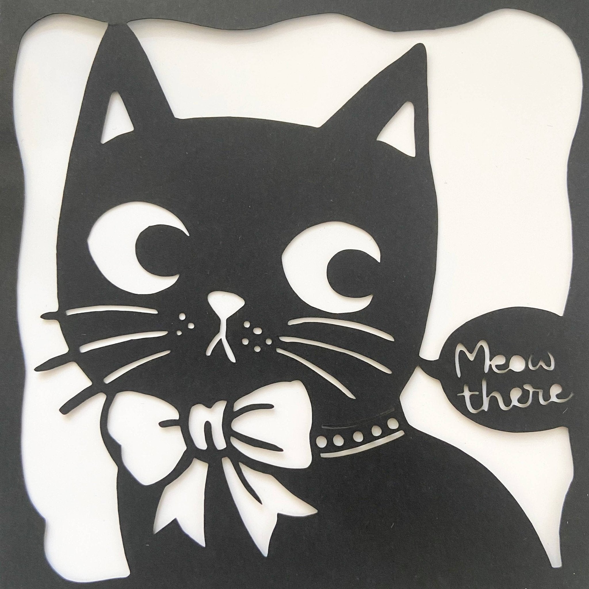 Meow there card, Funny cat birthday card - Spiral Circle