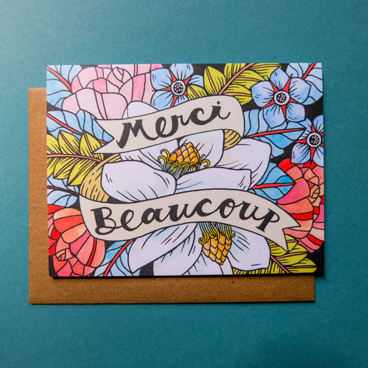 Merci Beaucoup Card - Spiral Circle