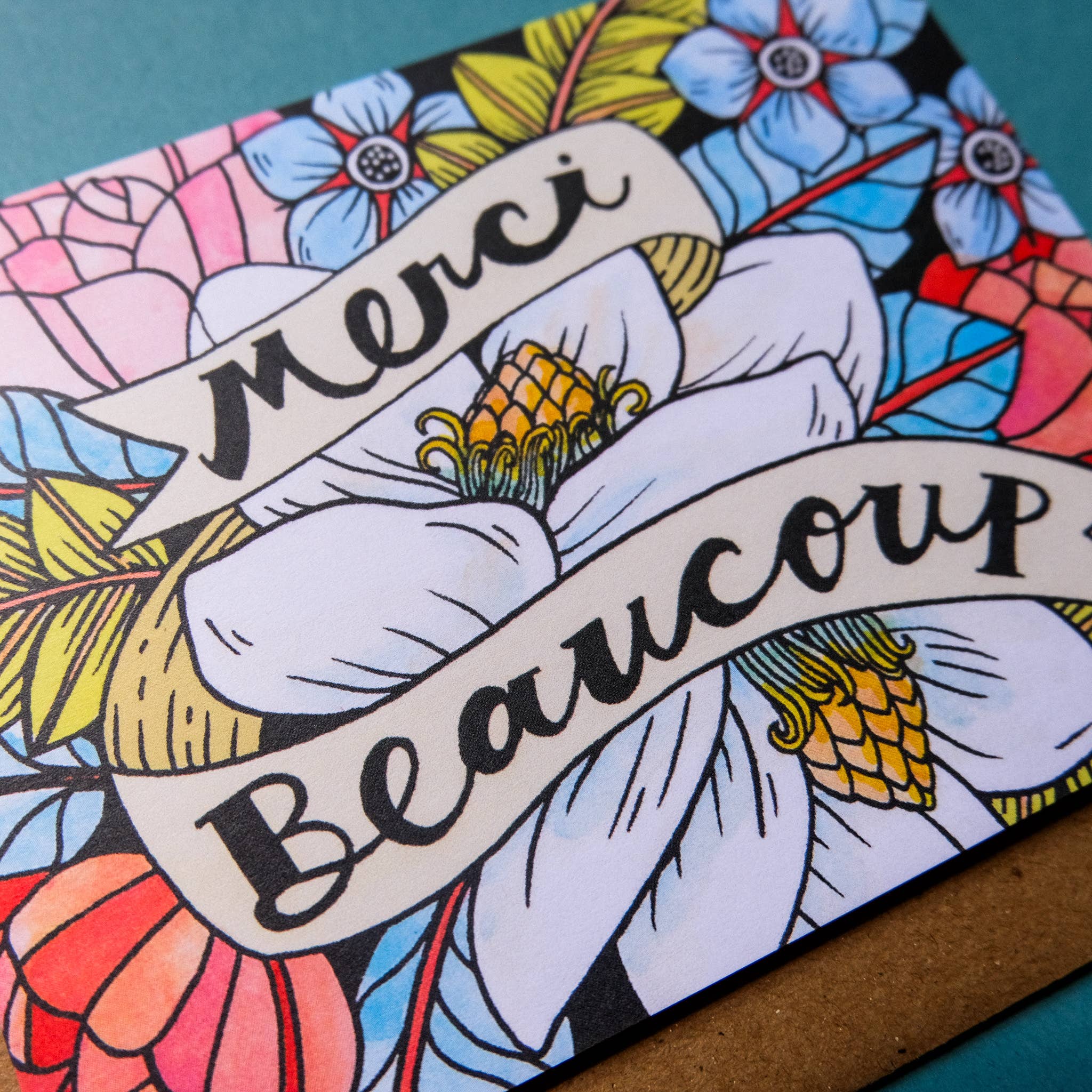 Merci Beaucoup Card - Spiral Circle