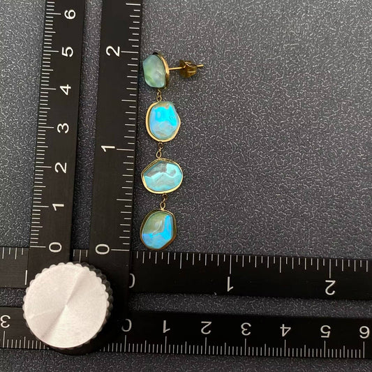 Mermaid Siren | Acrylic 18K Golden Earrings - Spiral Circle