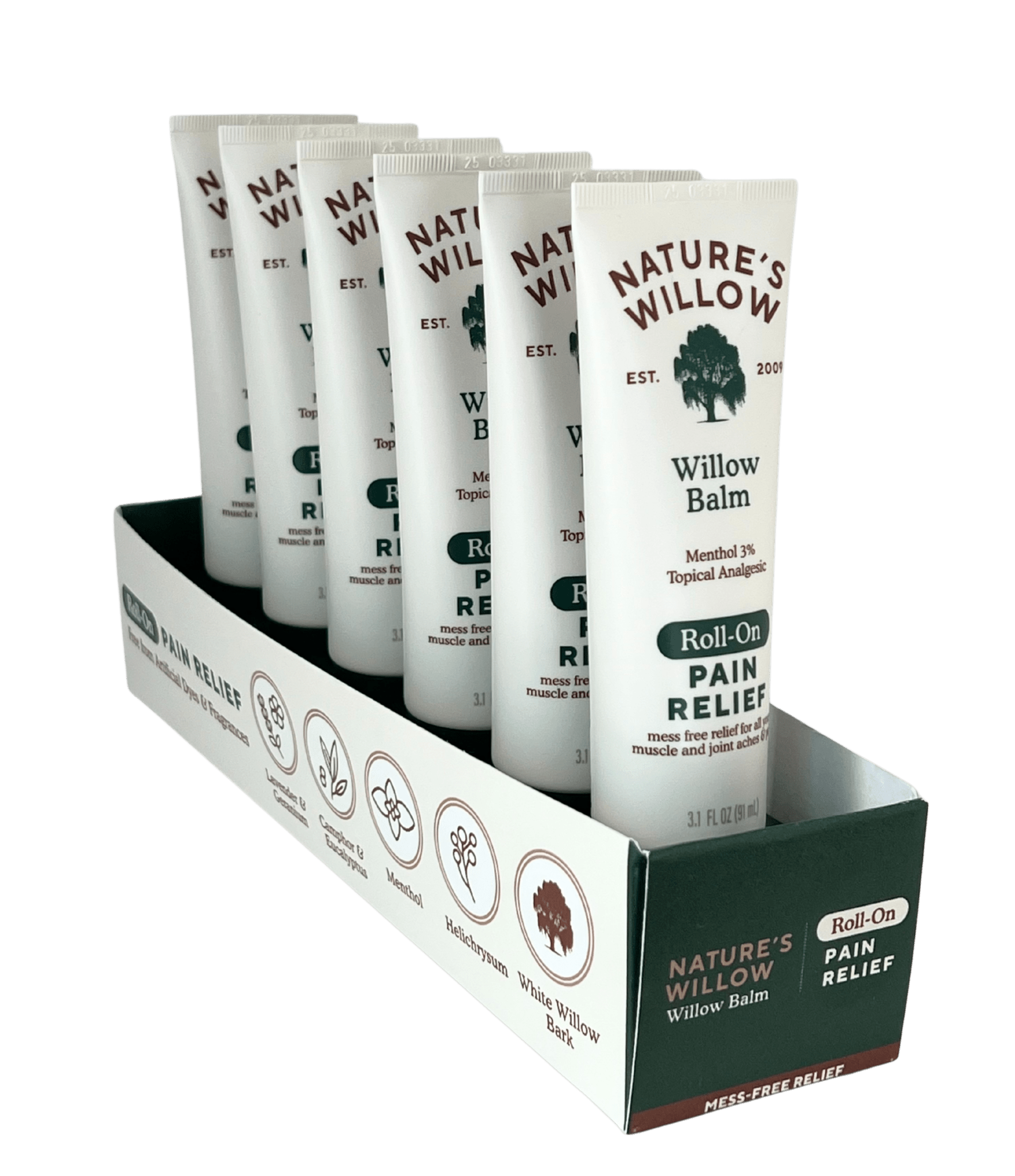 MESS - FREE Roll - On Willow Balm Pain Relief - Spiral Circle