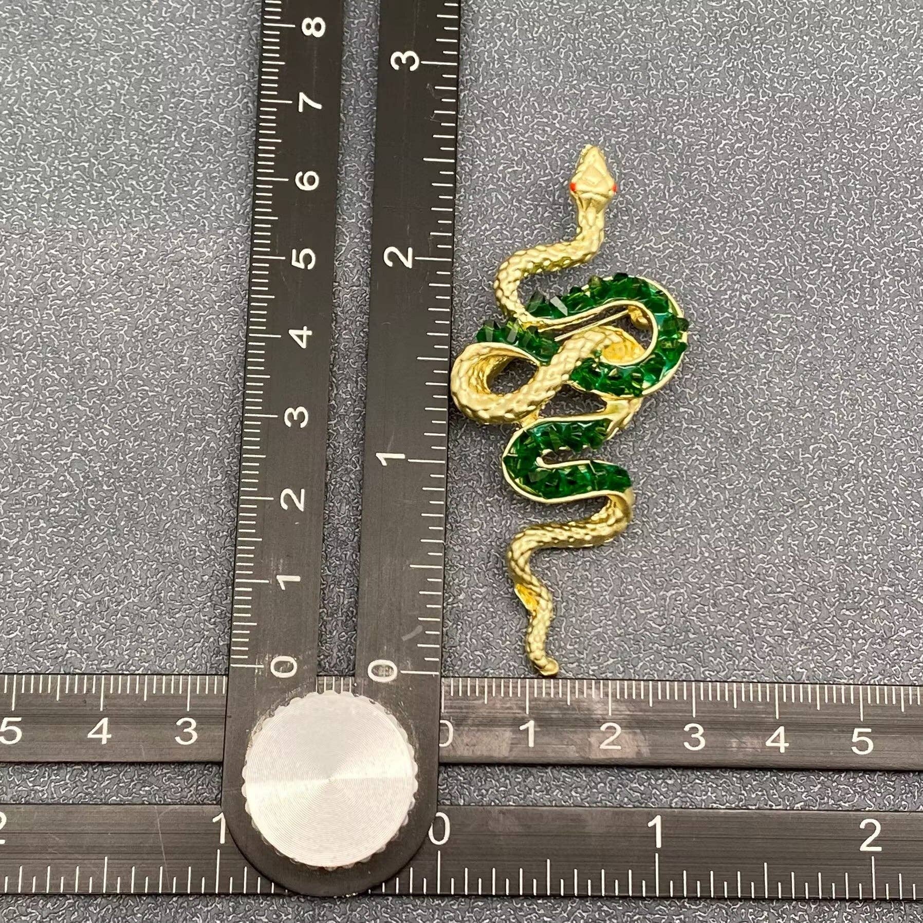 Metal Snake Brooch - Spiral Circle