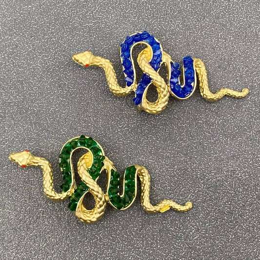 Metal Snake Brooch - Spiral Circle