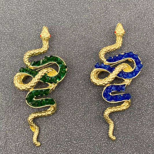 Metal Snake Brooch - Spiral Circle
