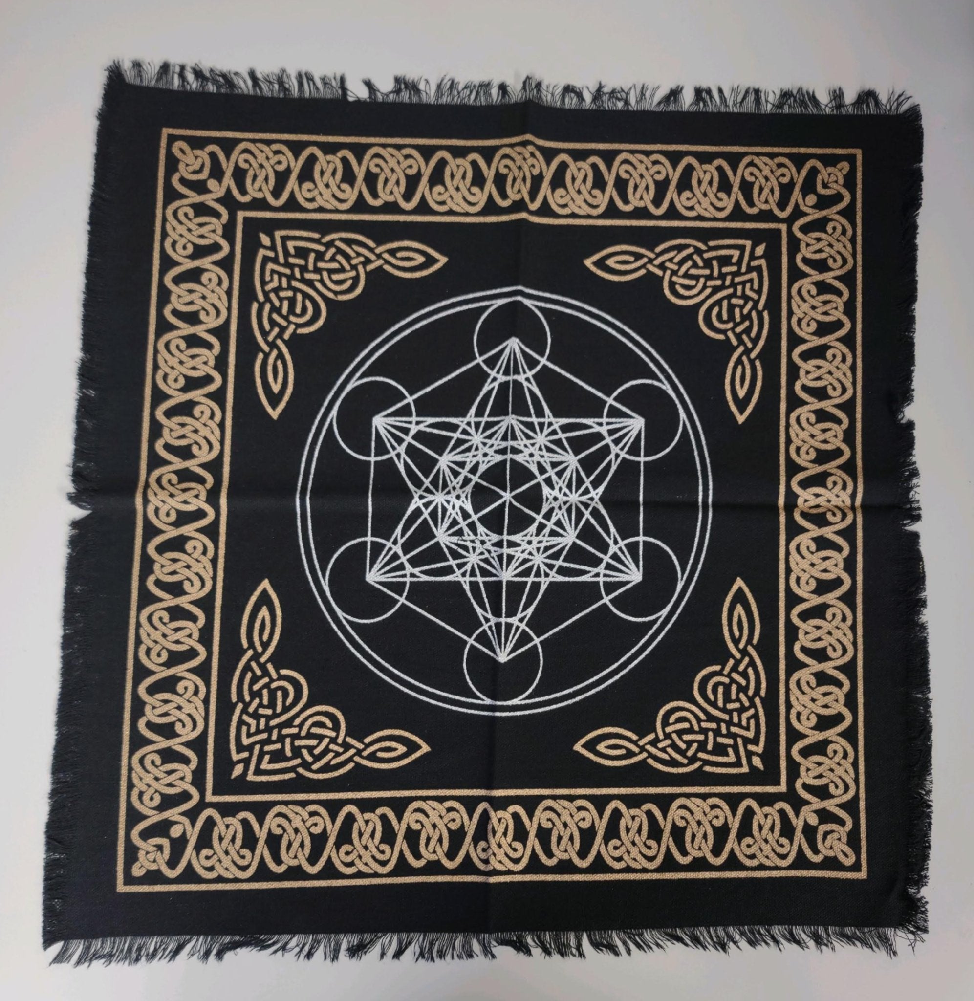 Metatrons Cube Altar Cloth - Spiral Circle