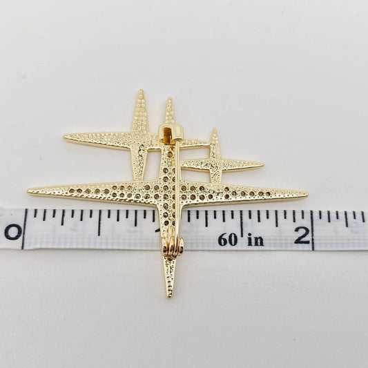 Micro - inlaid Cubic Zirconia Star Brooch - Spiral Circle