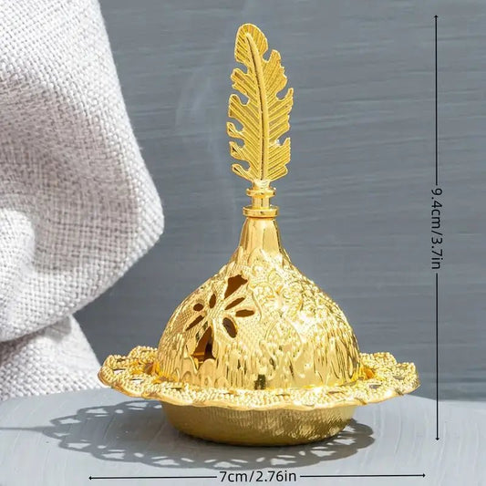 Middle East Golden Incense Burner - Spiral Circle